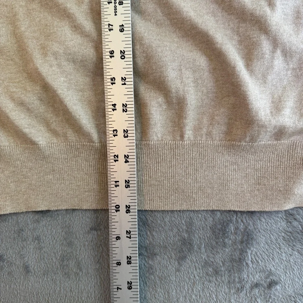 Banana Republic Luxury‎ Blend Tan V-Neck Sweater XL Silk Cotton Cashmere Mens